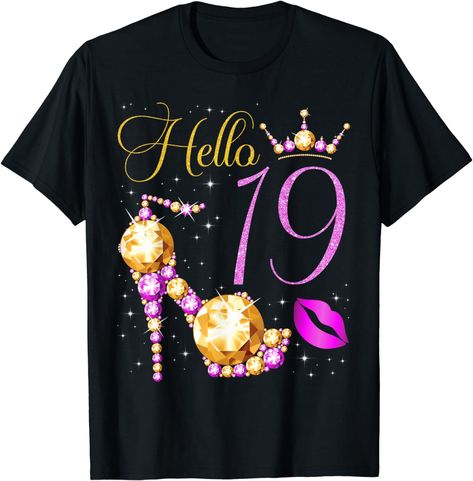 Hello 19 Years Old 19th Birthday Bday, Hello 19 shirt, Hello 19 t-shirt, Hello 19 tshirt, Hello 19th birthday shirt, 19 years old birthday shirt for Women, 19th birthday Women shirt, 19 years old Woman birthday shirt, 19 years birthday shirt.
Hello 19 bday shirt, 19 and fabulous, this Queen makes 19 look awesome, 19 years of being awesome, 19 and blessed, 19 years old Woman birthday shirt, it's my 19th birthday, chapter 19, fierce fabulous at 19, stepping into my 19th birthday. Queen Woman, Birthday Shirt For Women, Bday Shirt, Birthday Women, Woman Birthday, Old Woman, Women Shirt, Shirt For Women, Birthday Shirt