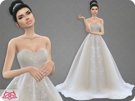 sims 4 cc // custom content clothing // Colores Urbanos' Wedding Dress 7 (original mesh) Sims 3 Wedding, Sims 4 Wedding Dress, Gorgeous Wedding Makeup, The Sims 4 Pc, Sims 4 Game Mods, Sims 4 Teen, Sims 4 Dresses, Look Formal, Sims 4 Mm