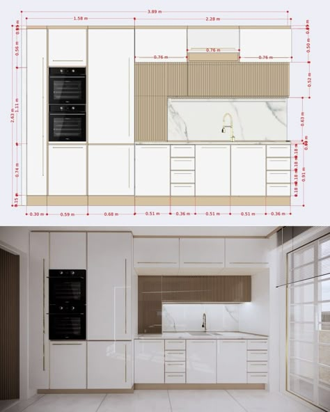 Cabinet Kitchen Dimensions Standard, Kitchen Design Dimensions, Interior Design Portfolio Layout, Interior Design Layout, Kitchen Measurements, Simple Kitchen Design, Kitchen Layout Plans, Kitchen Modular, Interior Design Presentation