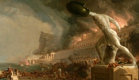 When Was the Fall of Ancient Rome? The Course Of Empire, Rome Painting, Roman Painting, King Of Italy, Rome Art, Hudson River School, Rome Antique, Ancient Paintings, Byzantine Empire