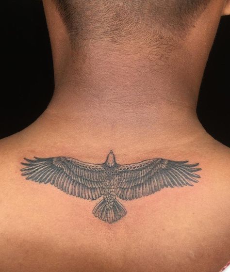 Hawk Wrist Tattoo, Bird Outstretched Wings Tattoo, Bird Spreading Wings Tattoo, Eagle Wingspan Tattoo, Red Eagle Tattoo, Hawk Tattoo Back, Eagle Cover Up Tattoo, Eagle Tattoo Neck, Eagles Wings Tattoo