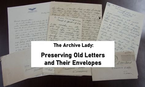 Melissa Barker, The Archive Lady, shares her proven strategy for preserving old letters and envelopes! https://genealogybargains.com/the-archive-lady-preserving-old-letters-and-their-envelopes/ #ad #genealogy #archives #letters Old Letters, My Heritage, Family History, Family Tree, Genealogy, Envelope, Cards Against Humanity, History