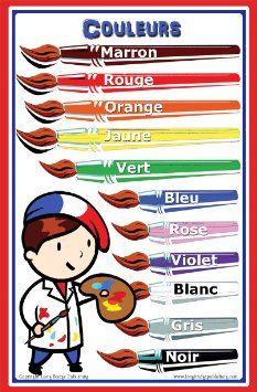 Color poster Language Poster, French Basics, Color Poster, French Language Lessons, French Education, School Poster, Learning French, French Grammar, French Classroom