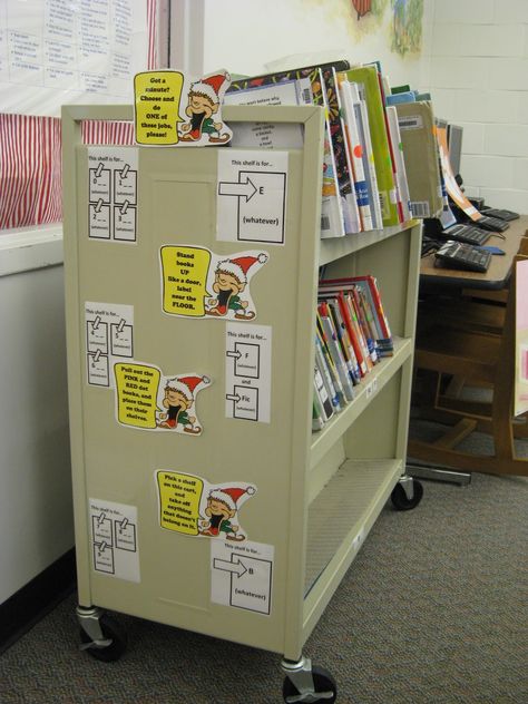 Library Front Desk Aesthetic, Library Book Return, School Library Organization, Library Layout, Library Doors, Library Cart, Book Return, School Library Lessons, Elementary Librarian