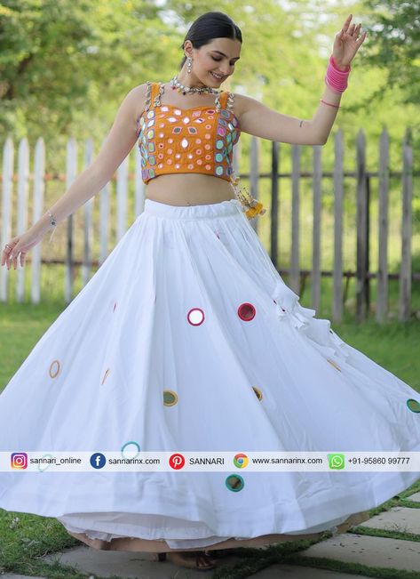 Voluptuous White Readymade Lehenga Choli White Chaniya, Choli Pattern, Simple Lehenga, Strip Blouse, Navratri Chaniya Choli, Ready To Wear Saree, Designer Lehenga, Net Saree, Designer Lehenga Choli