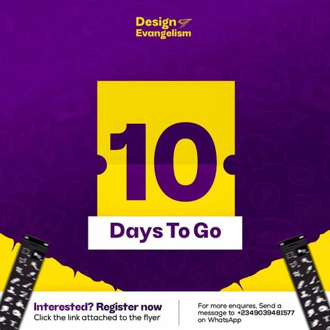 The countdown⌛ has begun! In just 10 days, we will embark🚀 on an exciting journey of learning and growth together. Our upcoming training class is designed to equip you with the knowledge and skills you need to excel in graphics designing. To register, click the link below 👇 https://bit.ly/DesignEvangelism @design_evangelism #DesignEvangelism #GraphicDesign #4weekstraining Countdown Design, Sports Graphics, Instagram Design, Click The Link, 10 Days, Train, Graphic Design, Education, Sports