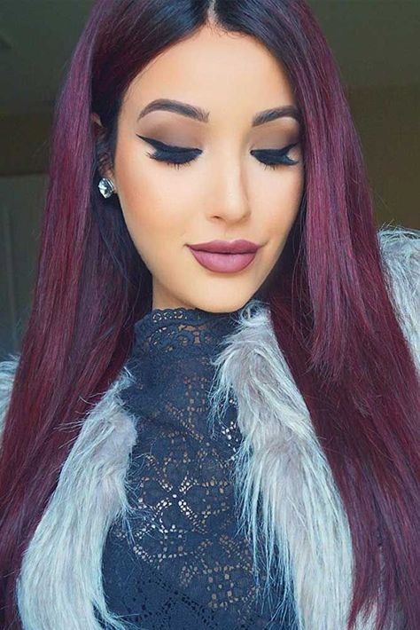 Check out these gorgeous burgundy hair colors for a sexy, sultry look that will turn heads wherever you go. #haircolor #burgundyhair #redhair Winter Long Hair Color, Flirty Hairstyles, Deep Burgundy Hair Color, Deep Burgundy Hair, Dark Burgundy Hair, Maroon Hair, Cherry Plum, Plum Hair, Hair Color Burgundy