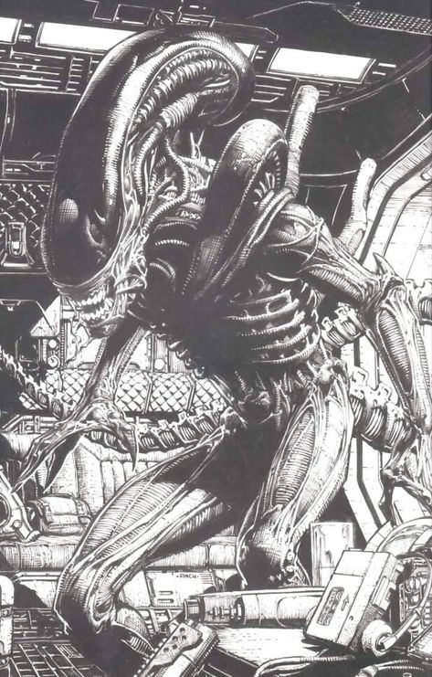 Predator Comics, Inhyuk Lee, Giger Alien, David Finch, Alien 1979, Alien Artwork, Alien Tattoo, Arte Alien, Alien Concept