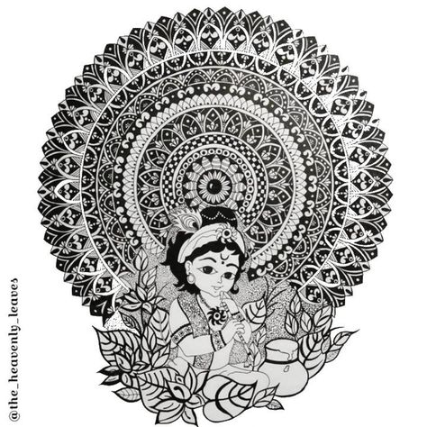 Siya Ram Mandala Art, Krishna Mandala Artwork, Krishna Zentangle Art, Mandala Art Of Krishna, Krishna Art Wallpaper, Krishna Pen Art, Krishna Mandala Art Easy, Krishna Drawing Mandala, Mandala Krishna