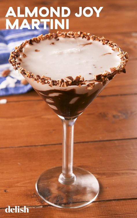 Almond Joy Drink, Almond Joy Martini, Almond Joy Martini Recipe, Coconut Cocktail, Cocktail Party Drinks, Chocolate Martini, Martini Bar, Liquor Drinks, Boozy Drinks