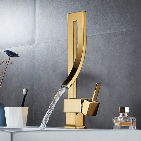 Square Bathroom Sink, Unique Bathroom Faucets, Gold Faucet, Vessel Faucets, Faucet Accessories, Countertop Basin, Single Hole Bathroom Faucet, Brass Faucet, Water Faucet