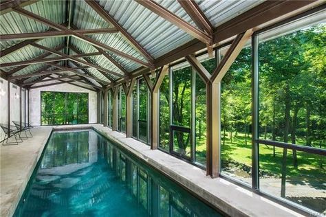 Lap Pool of Luxury: 8 Lap Pools Ready for a Buyer to Dive In | realtor.com® Swimming Pools Kendrick Lamar, Kendrick Lamar Swimming Pools, Lap Pools Backyard, Barn Pool, Lap Pool Designs, Small Indoor Pool, Indoor Pool House, Indoor Swimming Pool Design, Custom Porch