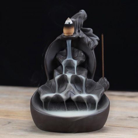 HomeDecorAndMore – Inspire Uplift Lotus Fountain, Waterfall Incense Burner, Waterfall Incense, Lotus Incense, Little Buddha, Incense Burner Holder, Incense Cone, Ceramic Incense, Tools Shop