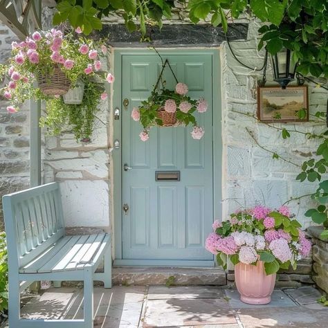 Hidden Laundry Hamper, House Entrance Doors, Yellow Kitchen Cabinets, Bright Interior Design, Hidden Laundry, Painted Interior Doors, Storybook House, English Cottage Decor, Easy Diy Room Decor