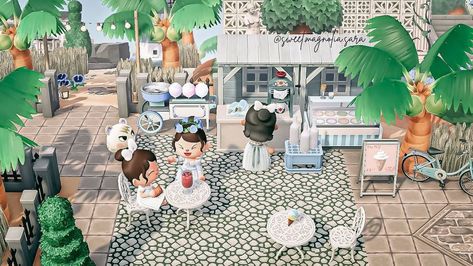 Acnh Ice Cream Design, Ice Cream Stall Acnh, Ice Cream Shop Acnh Design, Acnh Ice Cream Shop Ideas, Ice Cream Stand Animal Crossing, Ice Cream Stand Acnh, Acnh Ice Cream Stall Design, Animal Crossing Ice Cream Stall, Animal Crossing Ice Cream Shop