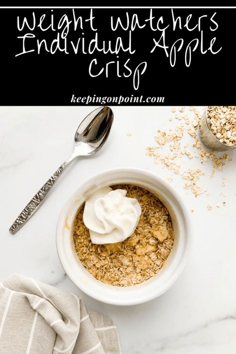 Individual Apple Crisp Individual Apple Crisp, Apple Pie Crisp, Ww Appetizers, Apple Crisp With Oatmeal, Apple Crisp Dessert, Apple Crisp Pie, Keeping On Point, Healthy Apple Crisp, Easy Apple Crisp Recipe