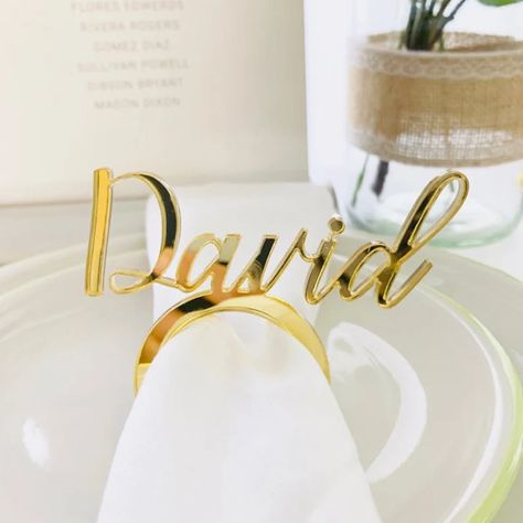 Napkin Rings Ideas, Wedding Napkin Rings, Place Name Cards, David Ring, Napkin Rings Wedding, Wedding Napkins Personalized, Wedding Napkin, Unique Wedding Decor, Rings Etsy