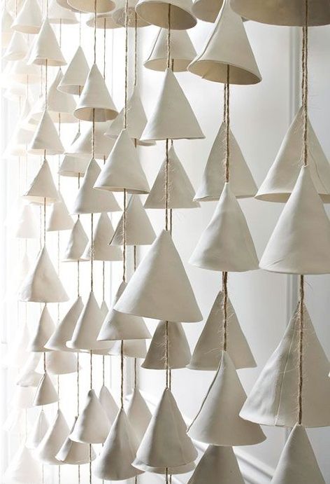 . Ceramic Bell, Diy Wind Chimes, Hanging Bell, The Ceiling, Pottery Ideas, Modern Ceramics, Modern Bohemian, Ceramic Clay, Diy Clay