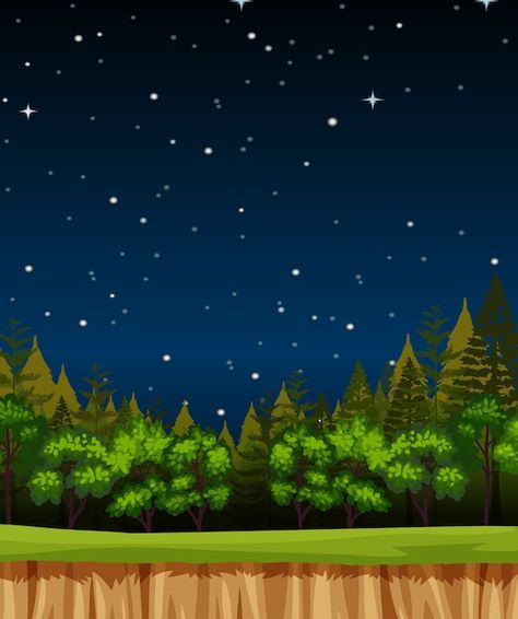 Free vector blank night sky background s... | Free Vector #Freepik #freevector #night-forest #night-scene #night-cartoon #cartoon-scene Night Cartoon, Background S, Cartoon Sky, Night Sky Background, Star Cartoon, About Blank, Tree Star, Night Background, Night Forest