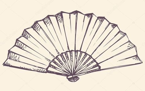 Paper Hand Fans, Fan Tattoo, Fan Drawing, Small Pretty Tattoos, Tasteful Tattoos, Paper Fan, Japanese Fan, Thigh Tattoos Women, Simple Icon