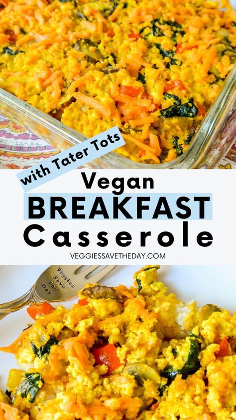 Vegan Holiday Breakfast, Breakfast Tofu Scramble, Vegan Breakfast Casserole Recipes, Tofu Casserole Recipes, Vegan Breakfast Casseroles, Vegan Tofu Meals, Tofu Breakfast Recipes, Easy Vegan Brunch, Vegan Tofu Breakfast