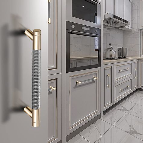 Kitchen hardware for light or dark cabinets! Aluminum Cabinet, Gold Kitchen, Kitchen Hardware, Handle Cabinet, Grey Cabinets, Cabinet And Drawer Pulls, Cabinet Handles, Mudroom Furniture, Drawer Handles