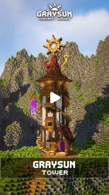 Tower Base Minecraft, Minecraft Tower Base, Minecraft Tower Build, Minecraft Roof Design, Tower Minecraft, Minecraft Roof, Minecraft Tower, Minecraft Java Edition, Nether Portal