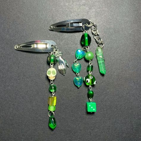 I might be biased but you should probably buy this on Depop 👍 https://depop.app.link/LXzfec2A4yb Green Clip-on Dangle Jewelry, Green Clip-on Metal Jewelry, Green Clip-on Dangle Earrings, Vintage Handmade Dangle Clip-on Earrings, Green Enamel Clip-on Jewelry, Bead Charms, Hair Clips, Freshwater Pearls, Jewelry Accessories