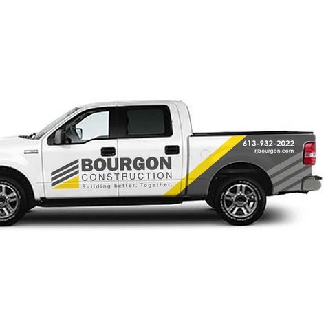 Design a powerful, professional truck wrap for Bourgon Construction Car, truck or van wrap contest car#design#van#truck Truck Wraps Graphics, Van Wrap Design, Truck Wrap Design, Car Vinyl Graphics, Van Graphics, Car Branding, Vehicle Branding, Ac Logo, Truck Wrap