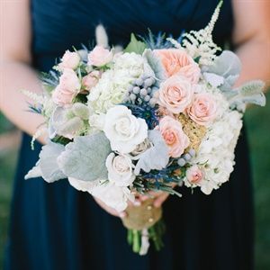 Color for Bridesmaids Bouquets: Light Pink with Soft Greens Pastel Bridesmaids, Colorful Wedding Flowers, Winter Bouquet, Spring Wedding Colors, Dusty Miller, Wedding Winter, Theme Color, Peach Wedding, Wedding Time