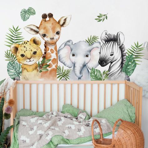 PRICES MAY VARY. 【Package Contents】: You will receive a watercolor jungle animal wall stickers, containing giraffes, lions, elephants and other animal wall stickers, suitable for living room, bedroom, playroom, nursery, classroom, day care, kindergarten and other walls. 【Cute Children's Room Decoration】: We use high-quality materials made of wall stickers environmentally friendly, non-toxic, waterproof and self-adhesive. The bright colors and rich patterns will add magic and sweetness to your ba Monkey Wall, Childrens Wall Stickers, Animal Wall Decals, Watercolor Nursery, Room Stickers, Nursery Wall Stickers, Safari Nursery, Jungle Theme, Japan Design