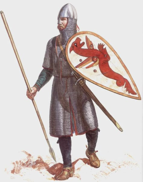 In the crowning years of Anglo-Saxon rule in England, the military scope brought forth a new institution of warriors – and they were known as the huscarles or huscarls (Old Norse: húskarlar). Interestingly enough, they were initially Scandinavian in origin, and as such served the roles of bodyguards and household troops of Norse warlords and kings (huscarls translates to household men). Norman Knight, Saxon History, Punic Wars, Norman Conquest, Medieval Warfare, Warriors Illustration, Roman Army, Historical Warriors, Celtic Warriors