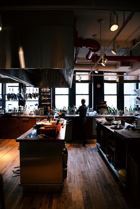 saveur test kitchen | A Brown Table Wooden Countertops Kitchen, The Scientist, Brown Table, Big Windows, Bakery Cafe, Admit It, Large Kitchen, Taste Testing, Wooden Kitchen