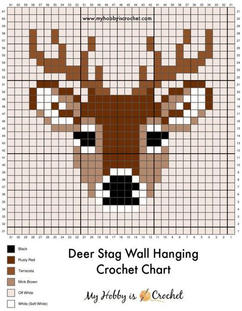 Deer Chart Knitting, Plastic Canvas Deer Patterns Free, Deer Afghan Crochet Pattern Free, Animal C2c Crochet Pattern, Polar Bear Knitting Chart, Crochet Bobble Stitch Graphs, Deer Pixel Art Grid, C2c Deer Crochet Pattern Free, Pixel Art Christmas Pattern