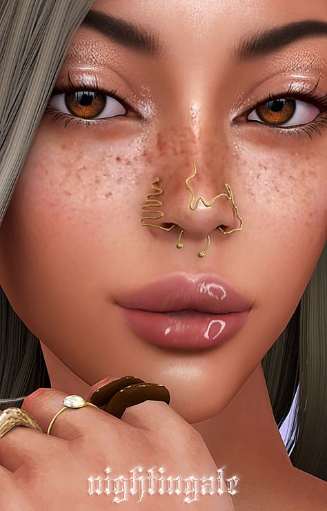 Yahina Nose Cuff Set | Nightingale Sims on Patreon Sims 4 Accessories Patreon, Sims 4cc Make Up, Sims 4 Cc Tattoos Female Patreon, Sims Hair Patreon, Sims 4 Cc Patreon Tattoo, Ts4 Cc Patreon Skin, Ts4 Piercing Cc, Sims 4 Piercing Cc, Sims 4 Piercing