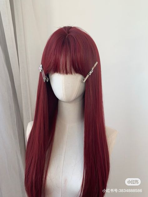 Red Hair Coquette, Red Hair Korean, Hair Coquette, Celestial Hair, Hair Stages, Hair Korean, Kawaii Hairstyles, Fantasy Hair, Pretty Hair Color