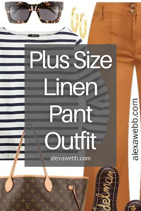 Linen Pants Outfit Summer Plus Size, Mid Size Linen Pants Outfit, Linen Pants Plus Size Outfits, Linen Pants Outfit Plus Size, Spring Wide-leg Linen Capris, Plus Size Linen Pants Outfit, Wide Leg Linen Pants Outfit, How To Style Linen Pants, Linen Pants Outfit Summer