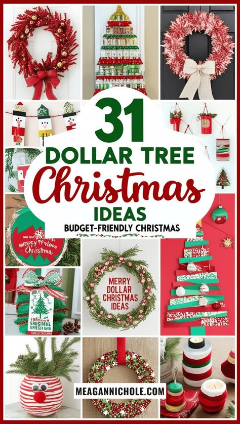 31 Dollar Tree Christmas Ideas: Budget-Friendly Christmas - Dollar Tree Crafts Diy Christmas Decor 2024, Dollar Tree Christmas Wreaths Diy Easy, Dollar Tree Christmas House Diy, Easy Indoor Christmas Decorations, Kids Dollar Tree Crafts, Dollar Tree Christmas Decorations Diy, Dollar Tree Diy Christmas Decorations, Dollar Store Christmas Crafts For Kids, Christmas Decor Ideas On A Budget