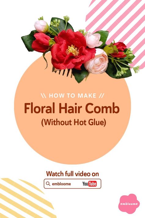 In this video, you will learn how to DIY hair comb with silk flowers without the use of hot glue. I will show you how I taped the silk flowers components together and attach the floral piece to a hair comb. Floral Hair Combs, Flower Comb, Flower Hair Comb, Diy Wedding Flowers, Hot Glue, Hair Comb, Comb, Glue, Diy Hairstyles