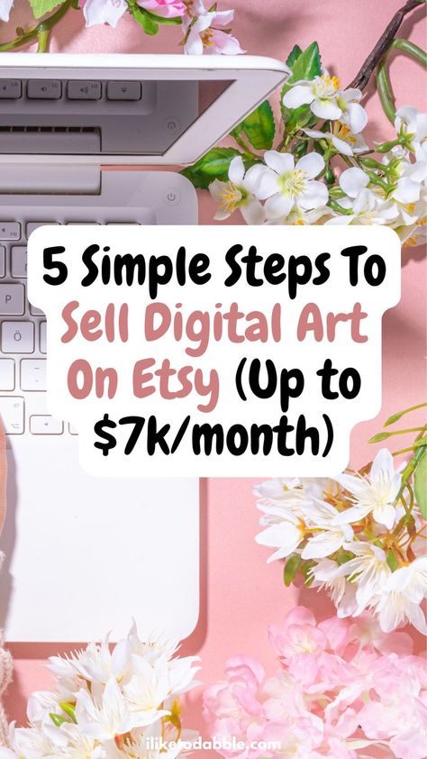 Use this free guide to learn how to sell digital art on etsy, build semi-passive income, and run a successful creative business. Digital Art Selling, Selling Art On Etsy, Trending Digital Art, How To Sell Your Art Online, Creating Digital Art, How To Sell Digital Art, Canva Printables To Sell, How To Sell My Art, Digital Art Etsy