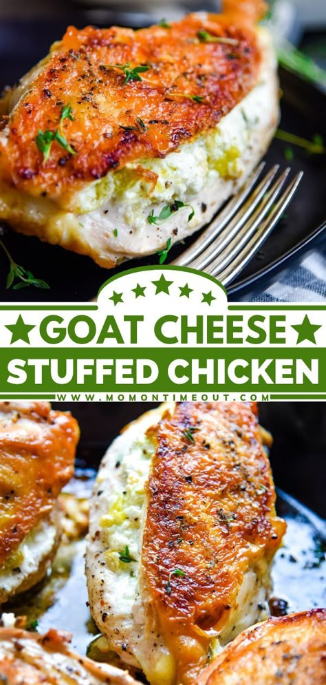 Chicken Stuffed With Goat Cheese, Goat Cheese And Chicken Recipes, Chicken With Goat Cheese Recipes, Goat Cheese Chicken Recipes, Chicken Goat Cheese Recipes, Goat Cheese Recipes Dinner, Chicken And Goat Cheese Recipe, Chicken With Goat Cheese, Goat Cheese Stuffed Chicken Breast