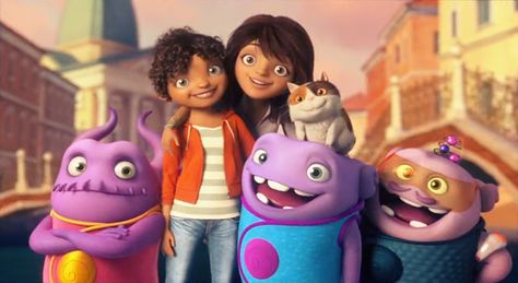 the cast together Home Animation, Dreamworks Home, Best Kid Movies, The Sweetest Thing Movie, Kids Movies, Disney Princess Movies, Jim Parsons, Dreamworks Movies, Cartoon Fan