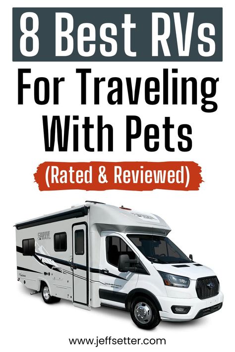 We'll look at pet friendly rigs across every class of RV! Rv Dog Kennel, Rv With Dogs, Rv Life With Dogs, Rv Traveling With Cats, Rv Pet, Pet Friendly Flooring, Class B Rv, Rv Routes U.s. States, Class C Rv