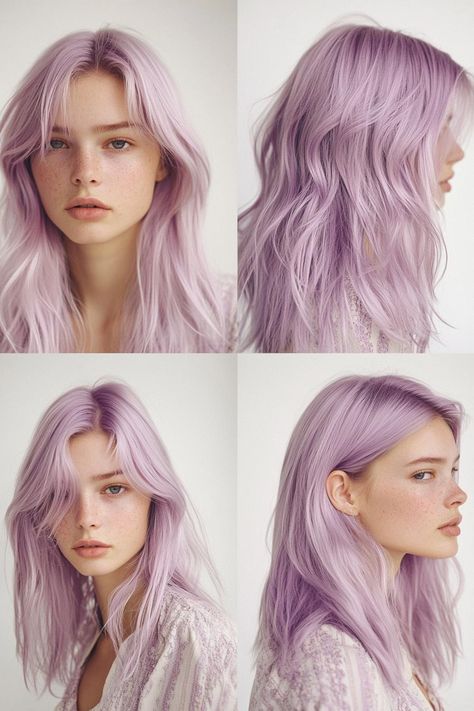 hair dye, hair color, hair trends Trendy Hair Dye Ideas, Trendy Hair Dye, Pastel Lilac Hair, Long Platinum Blonde, Platinum Blonde Bobs, Hair Pale Skin, Sunset Hair, Red Curls, Hair Dye Ideas