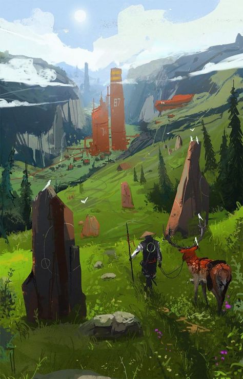 Ismail Inceoglu, Concept Art Landscape, Artstation Concept Art, The Longest Journey, Landscape Concept, Art Disney, Concept Art Drawing, Fantasy Art Landscapes, Fantasy Concept Art