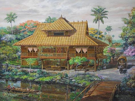 Old Philippine Houses, Philippines Drawing, Houses In The Philippines, House Design Philippines, Philippine House, Philippine Architecture, Old House Design, Filipino House, Filipino Architecture