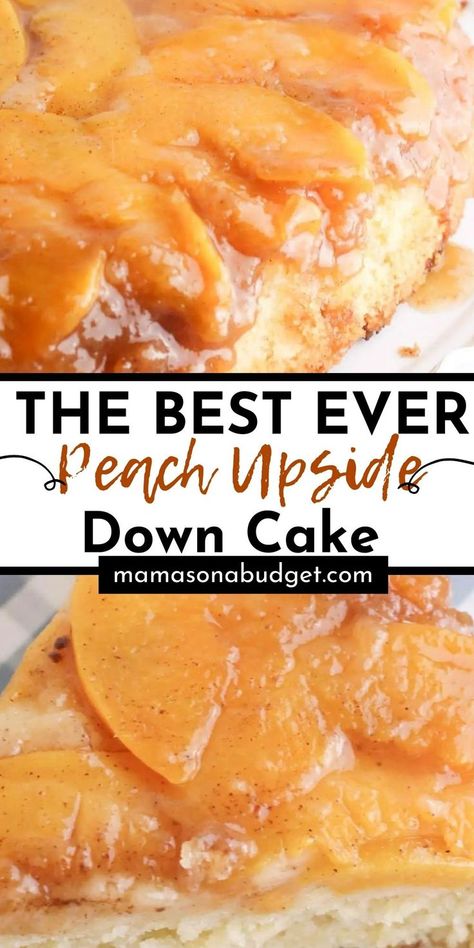 Upside Down Desserts, Peach Desserts Easy, Peach Cake Recipes, Upside Down Cake Recipe, Peach Upside Down Cake, Peach Dessert Recipes, Peach Desserts, Peach Cake, Fruity Desserts