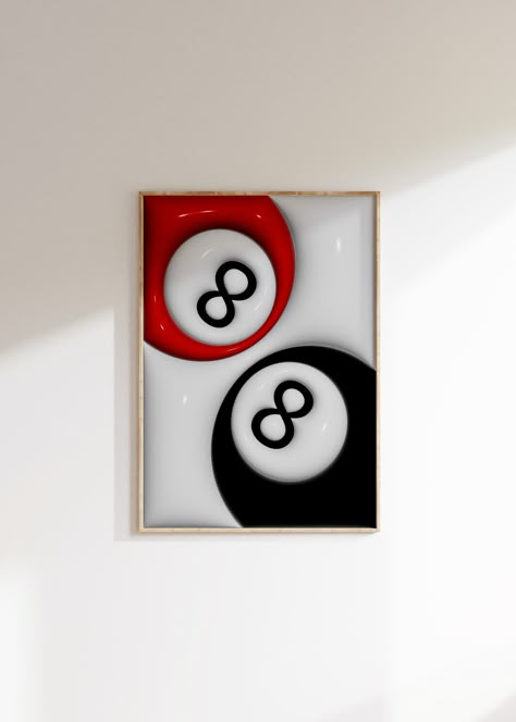 8 Ball Print Couple Print Red Trendy Retro Poster Wall Art Black Print Y2K Room Decor College Dorm Aesthetic Psychedelic Art Trippy Gift - Etsy Türkiye Mens Bedroom Pictures Wall Art, Graphic Room Decor, Red And Black Wall Art, Apartment Decor Trendy, Red White Pink Room Aesthetic, Red Decor Aesthetic, Red Black And White Room, Room Ideas Red And Black, Red Room Inspo Aesthetic