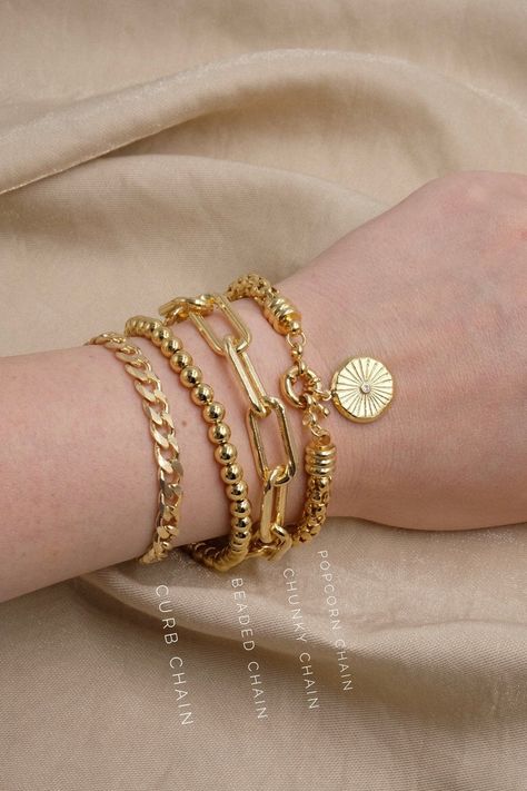 Chunky Link Bracelets 18k Gold Filled Gold Paperclip | Etsy Chunky Gold Bracelet, Bracelets Stack, Pool Jacuzzi, Stack Bracelets, Jewelry Photography Styling, Stacked Necklaces, Gold Link Chain, Bracelet Bead, Golden Jewelry