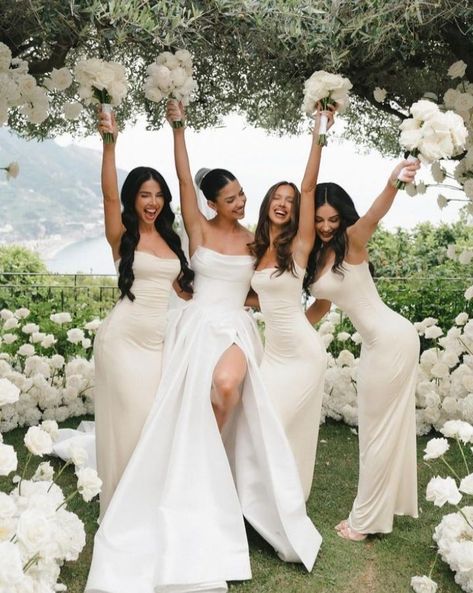 Isabelle Mathers, Dream Marriage, Dream Wedding Decorations, White Bridesmaid, White Bridesmaid Dresses, Wedding Picture Poses, Wedding Money, Bridesmaids Photos, Shop Boutique